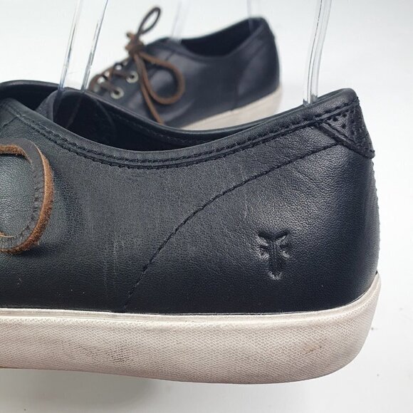 Frye Mens Size 12 Brett Low Sneaker Black Leather Lace Up Style Low Top - Picture 5 of 12